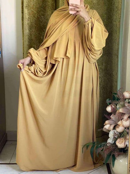 Pleated Kaftan Abaya Attires For Muslimah