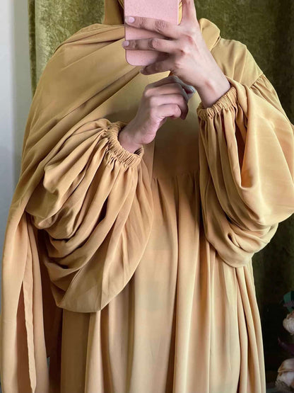 Pleated Kaftan Abaya Attires For Muslimah