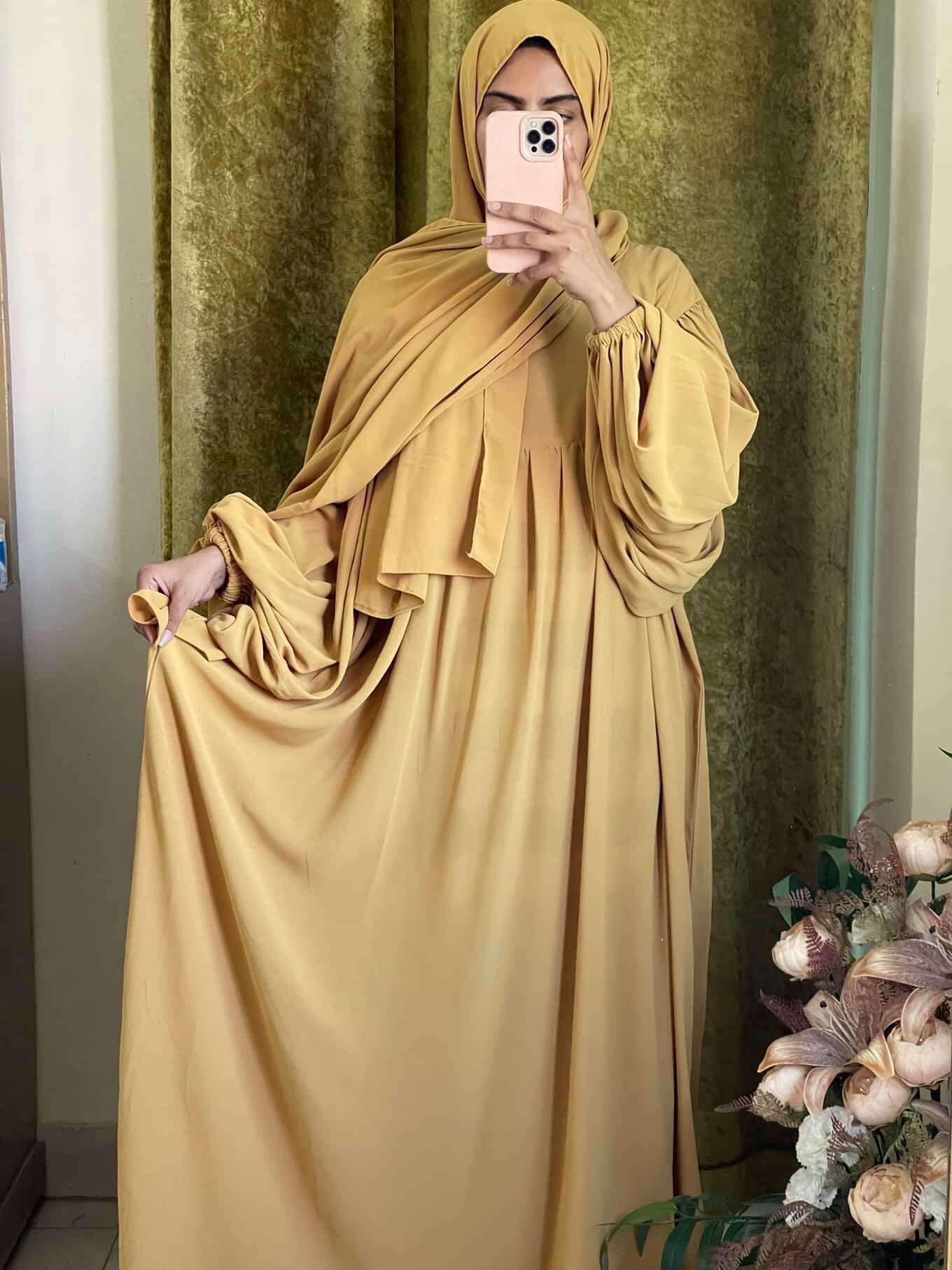 Pleated Kaftan Abaya Attires For Muslimah