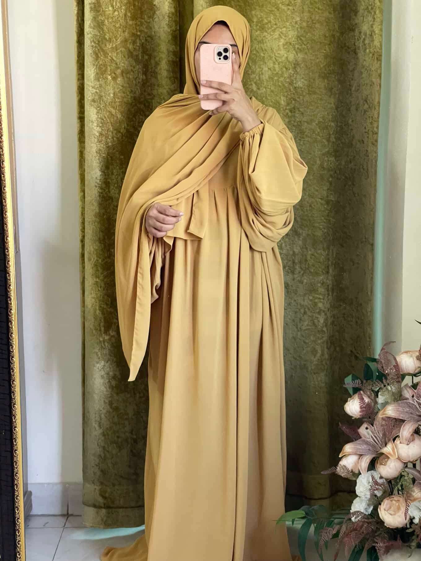 Pleated Kaftan Abaya Attires For Muslimah