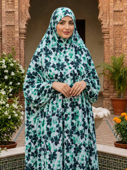 Full Coverage Namaz Chadar with Sleeves + Niqab (Pure Lawn)