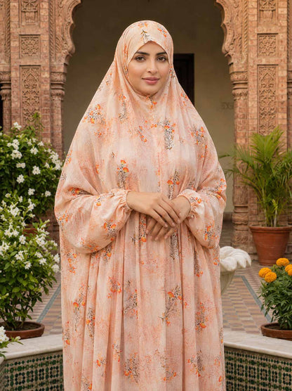 Full Coverage Namaz Chadar with Sleeves + Niqab (Pure Lawn)