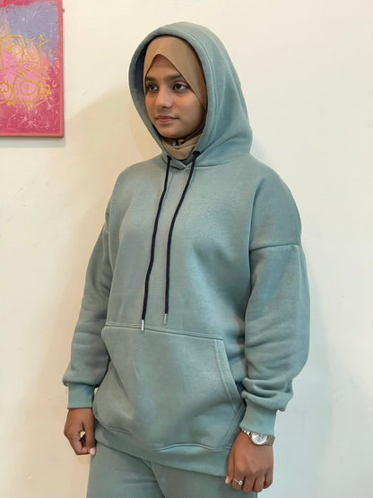SageHoodie Co Ord Set (Sage) Attires For Muslimah