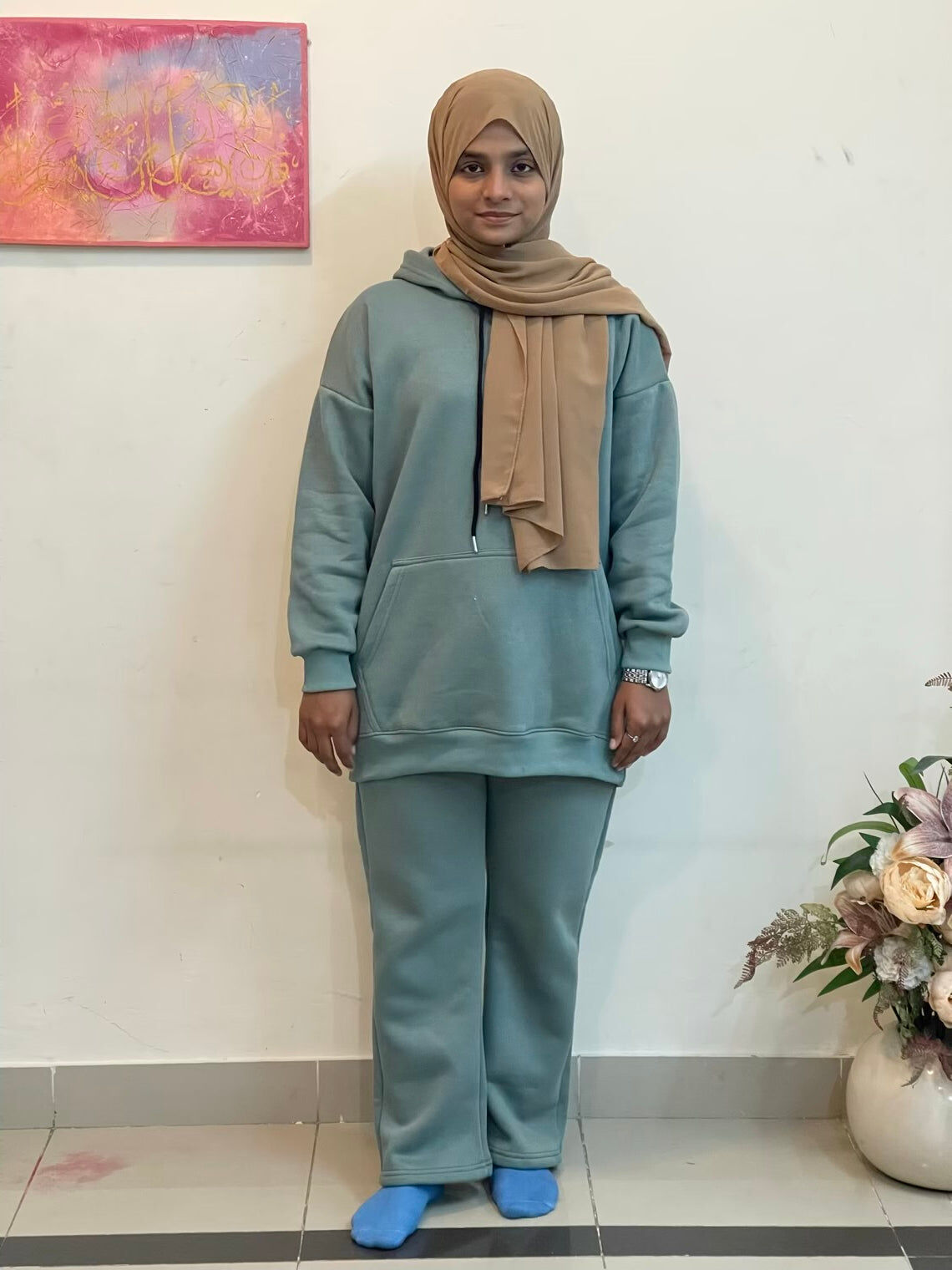 SageHoodie Co Ord Set (Sage) Attires For Muslimah